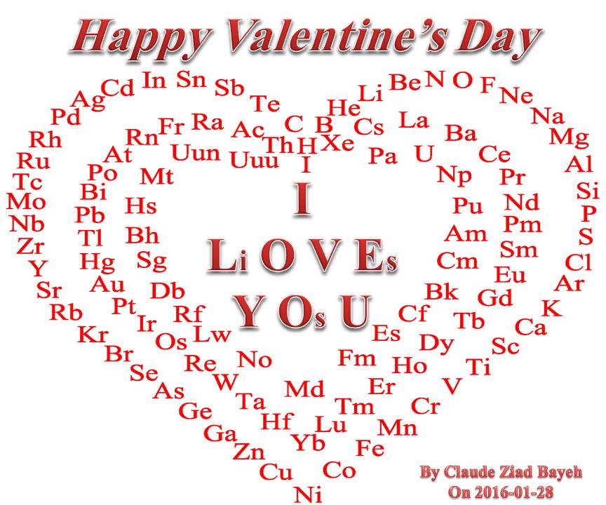 Valentine Periodic Table by Claude Bayeh
